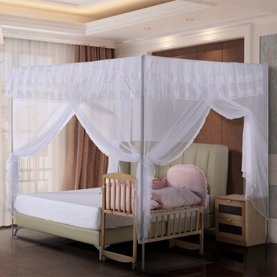 蚊帐订做落地不锈钢加大尺寸特殊拼床亲子床定做规格加固配挂杆