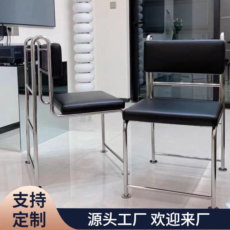 中古不锈钢椅子复古风餐椅家用咖啡厅椅子设计师创意个性民宿椅子