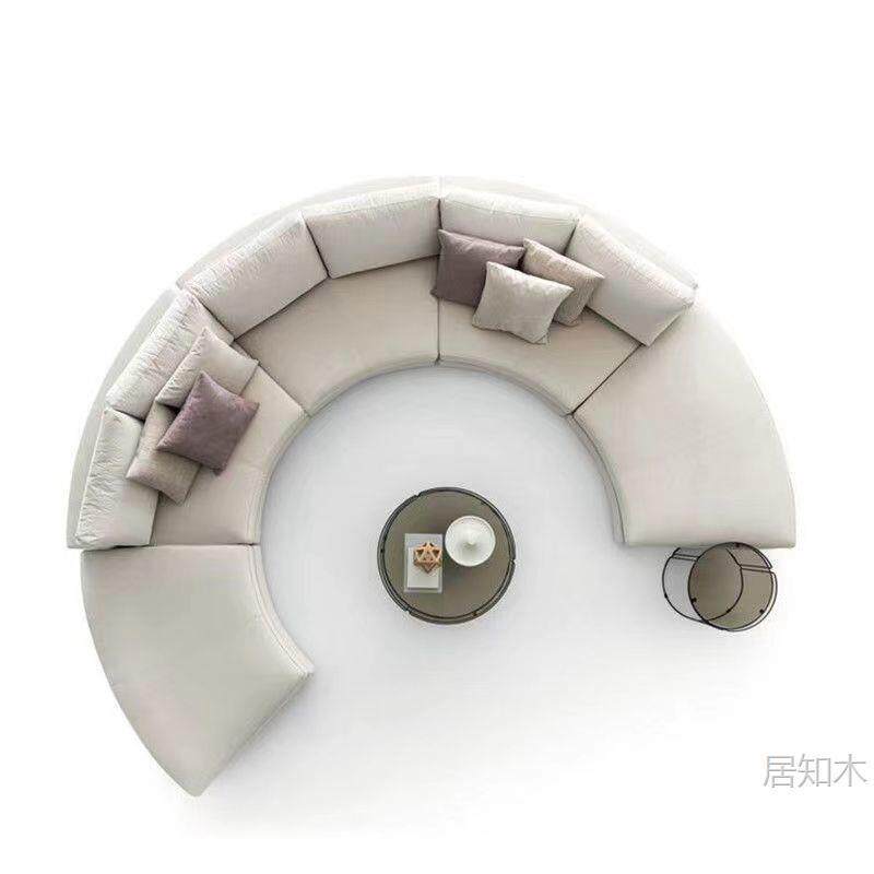 北欧轻奢现代布艺酒店客厅展厅KTV圆形沙发别墅圆弧形沙发半圆形