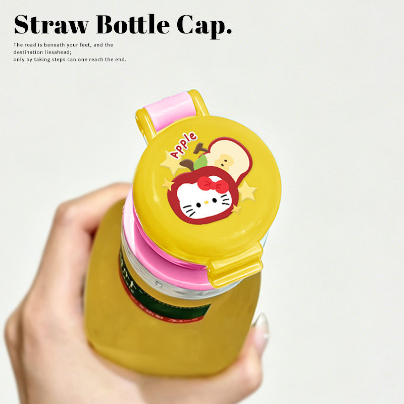 可爱小猫吸管转换头通用饮料矿泉水吸管瓶盖防尘收纳防呛喝水神器图片