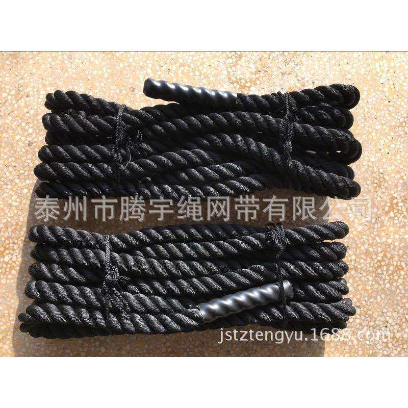 UFC专业体能训练绳 MMA格斗绳 黑色健身粗绳 肌肉大绳 力量绳50mm
