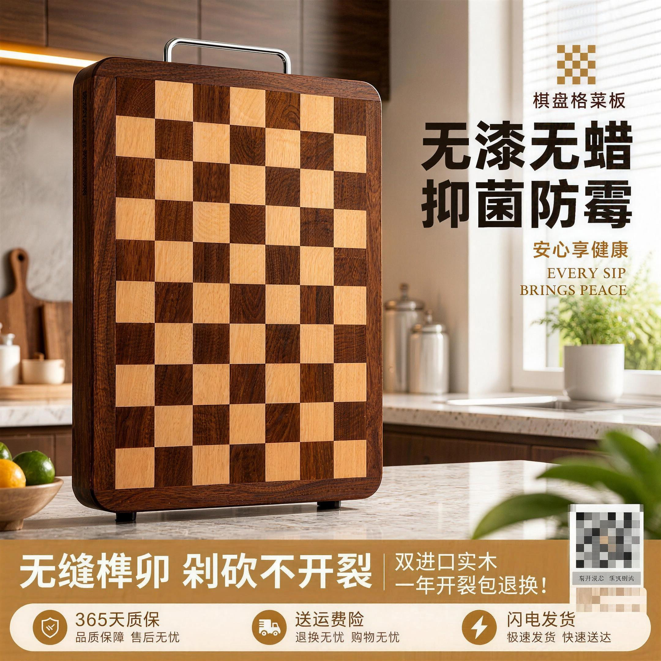 乌檀木双面防霉抗菌加厚菜板