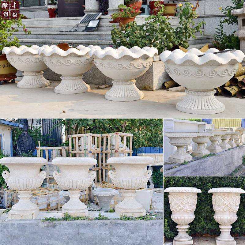 欧式石雕花盆厂家庭院别墅石缸户外圆形景观花盆雕塑花钵装饰摆件,鲜花速递/花卉仿真/绿植园艺,割草机/草坪机,淘宝优惠券,粉丝福利购,淘宝优惠卷