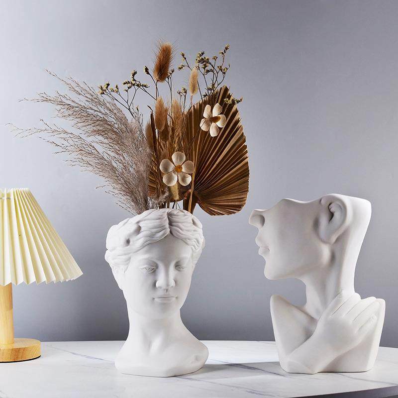 北欧现代创意人像复古欧式艺术花瓶插花创意民宿样板房简约摆件,鲜花速递/花卉仿真/绿植园艺,割草机/草坪机,淘宝优惠券,粉丝福利购,淘宝优惠卷