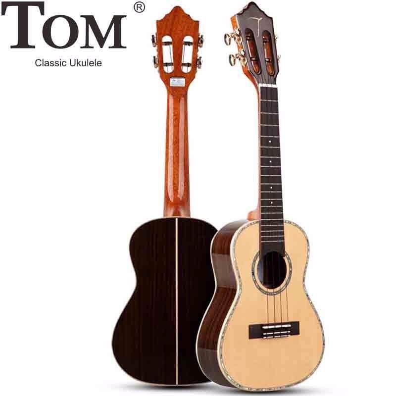 Tom尤克里里成人儿童初学者红松相思木云杉玫瑰木单板进口碳素弦