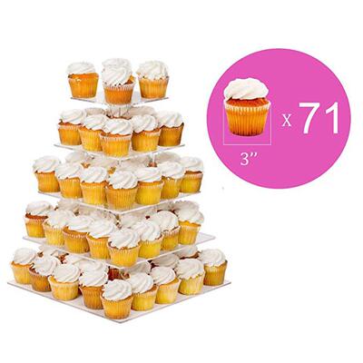 5层方形亚克力蛋糕展示架 婚庆纸杯蛋糕架Cupcake Stand