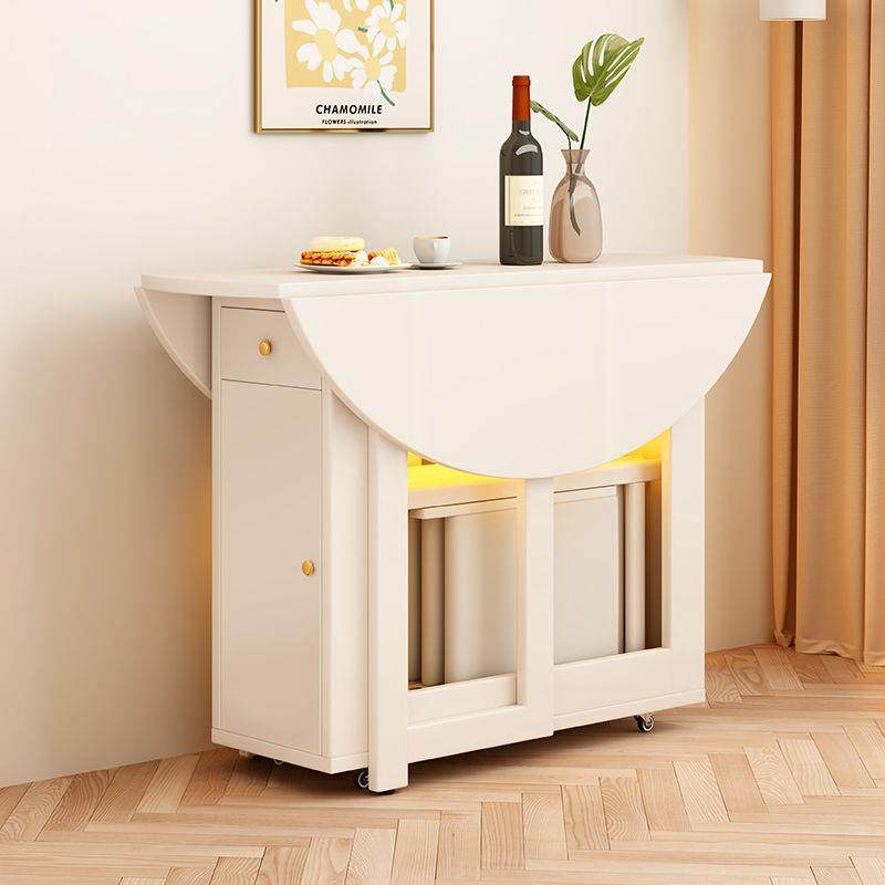 奶油风折叠餐桌小户型可伸缩靠墙圆形桌全实木收纳型家用吃饭桌子,鲜花速递/花卉仿真/绿植园艺,割草机/草坪机,淘宝优惠券,粉丝福利购,淘宝优惠卷