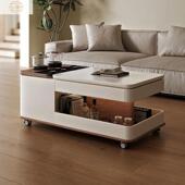 客厅升降岩板茶几小户型家用现代轻奢高级多功能客厅移动升降茶几