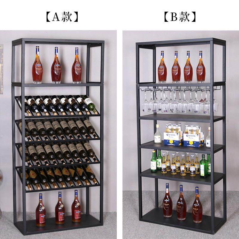 酒庄别墅复古酒类置物架收纳展示架高脚酒杯架意式红酒柜落地酒架