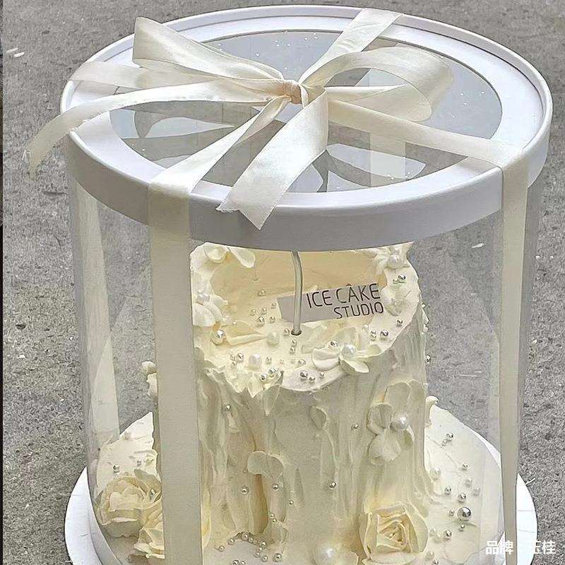圆形花盒巨型抱抱桶大号透明pvc全景花盒韩式熊抱花桶图片
