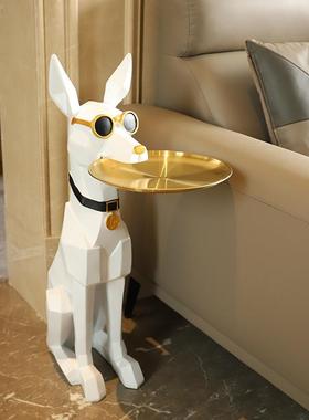 家居迎宾大型落地摆件戴眼镜杜宾犬开业乔迁新居装饰客厅落地摆件