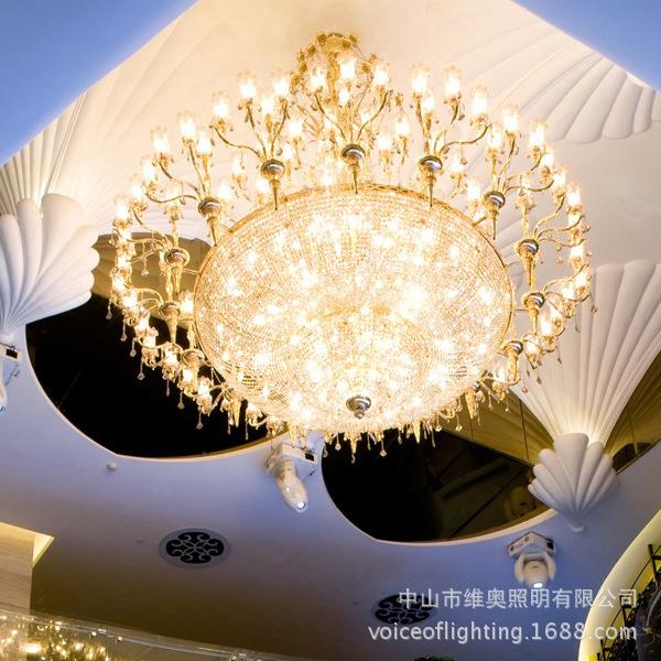 水晶大吊灯尺寸图案可来图来样欢迎到厂考察洽谈