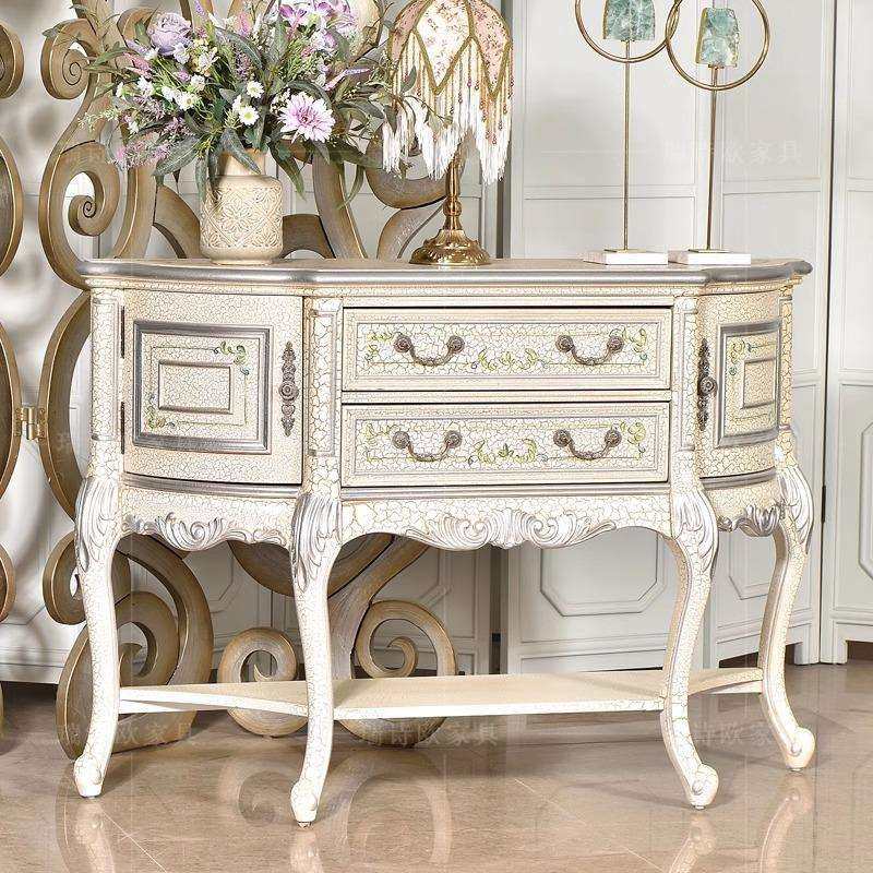 美式复古玄关柜半圆储物柜欧式彩绘门厅柜法式轻奢隔断装饰柜靠墙,鲜花速递/花卉仿真/绿植园艺,割草机/草坪机,淘宝优惠券,粉丝福利购,淘宝优惠卷