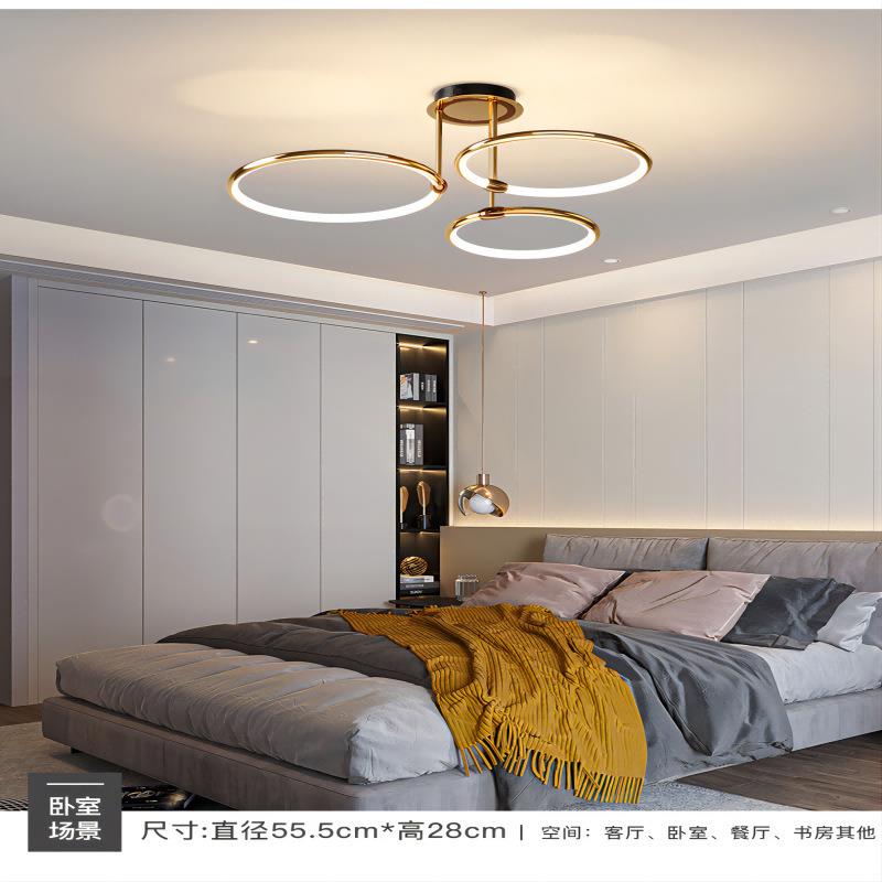 北欧轻奢创意圆形客厅灯卧室房间水晶吸顶灯简约现代大气主卧灯具