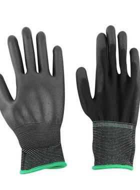 汉盾 HD-GP5013-1 13针涤纶PU涂层掌浸耐磨工作手套 黑色