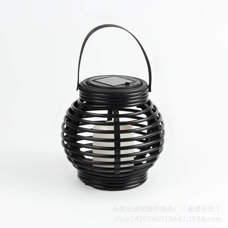 厂家供应电子蜡烛吊灯茶室餐厅装饰灯具创意编织太阳能灯