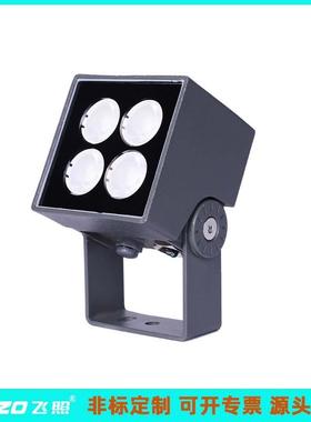 机构防水8W10W投光灯DMX/RDM彩光RGBL金黄暖白光照柱子外墙立面泛