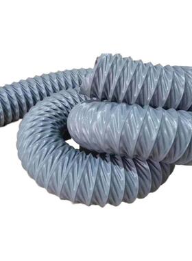 耐磨灰色PVC软管波纹管尼龙管工业排风管吸尘管木工集尘管弹簧管