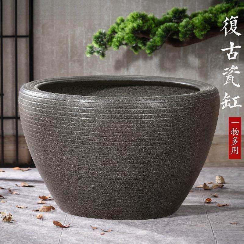 陶瓷鱼缸古法生态养鱼缸阳台小水池庭院老式大水缸大号睡莲荷花旬