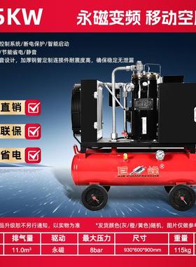 巨峰永磁变频螺杆式空压机7.5KW220v整套工业级空气压缩机打气泵