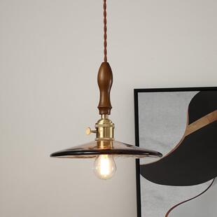 胡桃木北欧复古简约ins黄铜玻璃球吊灯民宿清新餐厅床头吧台