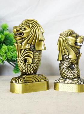 特价新加坡旅游纪念品金属工艺品鱼尾狮模型摆件家居装饰品鱼尾狮