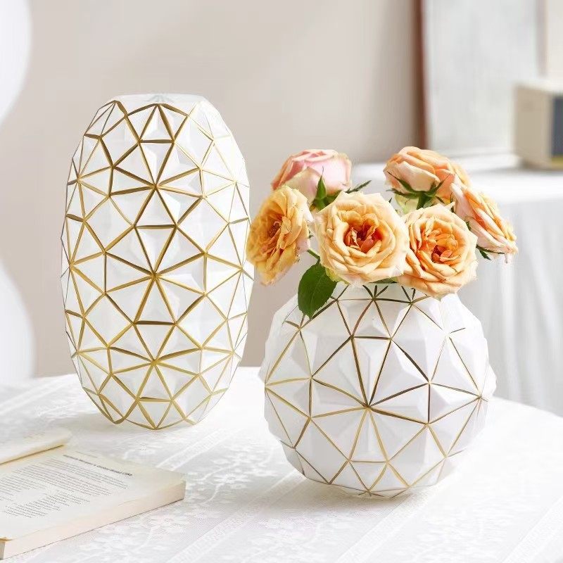 （批量起订）菱形花盆轮廓金色玻璃花瓶干花婚礼家居装饰餐桌客厅,家居饰品,花瓶,淘宝优惠券,粉丝福利购,淘宝优惠卷