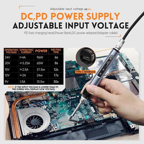fnirsi HS-01智能电烙铁便携迷你PD65W内热式数显Soldering iron