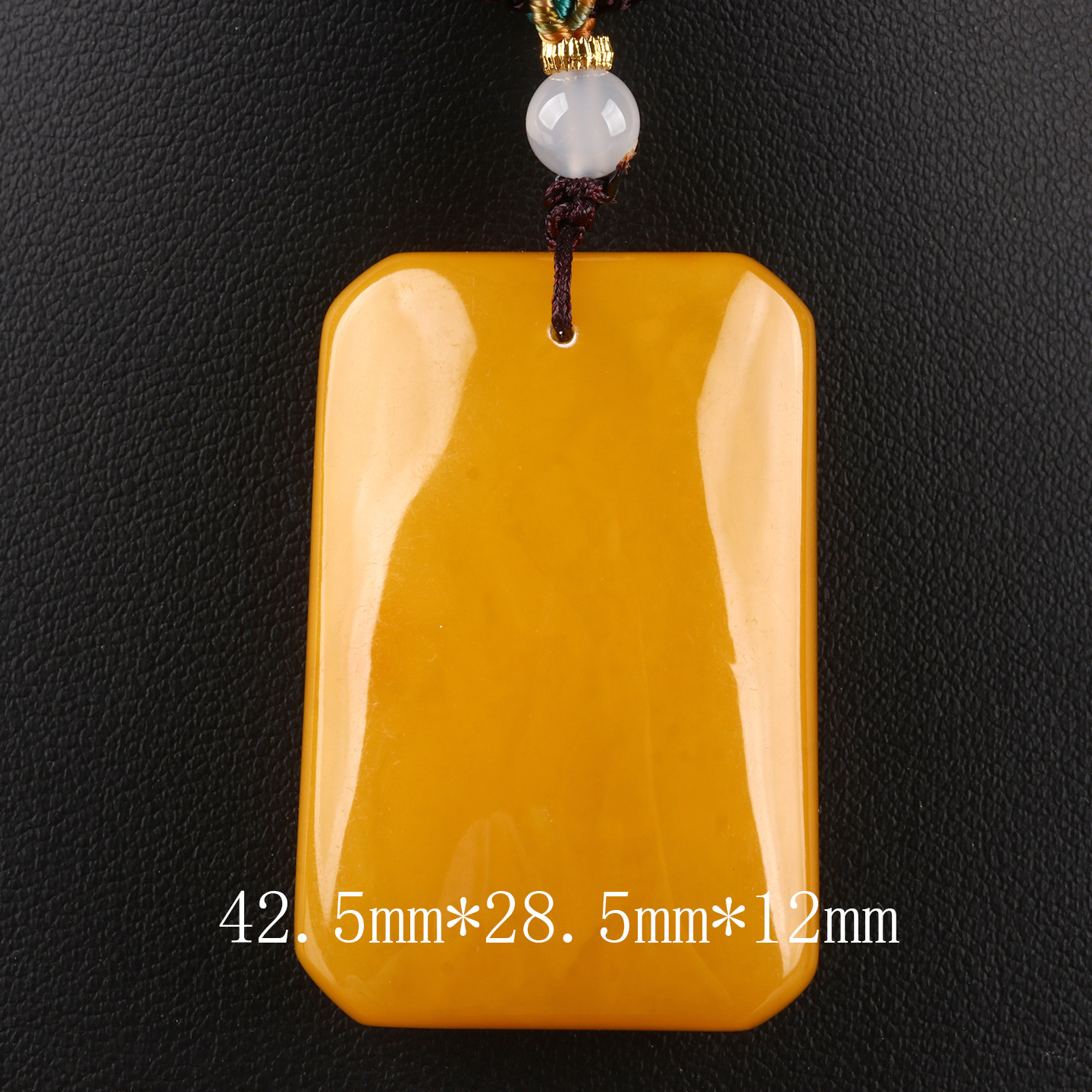 欧说珠宝天然蜜蜡平安无事牌吊坠琥珀鸡油黄原矿男女款方牌