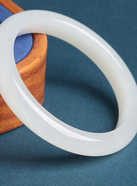 欧说珠宝天然和田白玉手镯