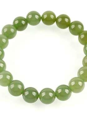 欧说珠宝青白玉圆珠手串晴水绿