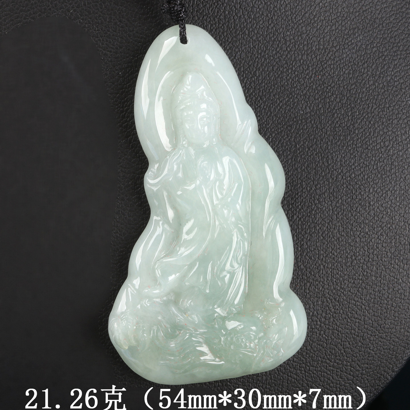 欧说珠宝冰糯飘绿翡翠佛牌项链