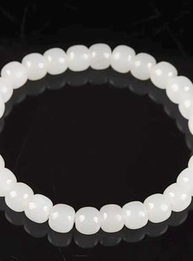 新中式和田玉白珠苹果珠手串