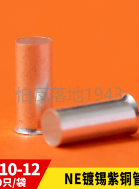 EN10-12裸铜管 管形裸端子 铜管 冷压 铜连接管GT型 1000只