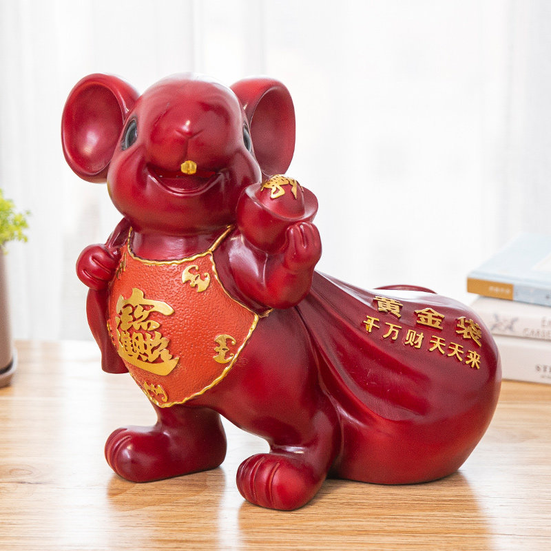 生肖鼠储蓄罐只进不出中号大人用不可取十二生肖存钱罐乔迁装饰品