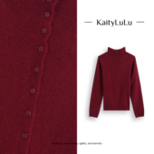 KaityLuLu 软糯立领单排扣毛衣开衫 KT205W057