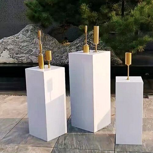 新款婚庆道具铁艺方柱路引甜品台圆柱体婚礼舞台装饰摆件橱窗布置