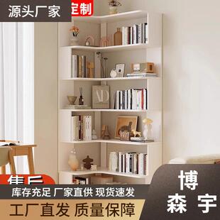 实木书架落地转角置物架靠墙多层储物柜学生客厅家用收纳书柜柜子