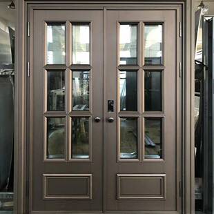 厂家直销定制 网红爆款高定入户门玻璃门拼接铸铝门法式铝框门