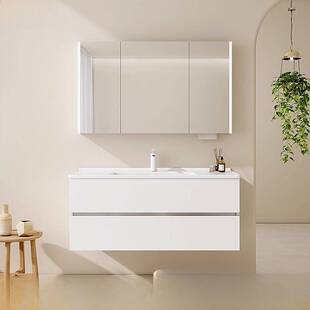 橡木浴室柜卫生间洗漱台洗手盆洗脸盆卫浴柜组合镜柜可定制包安装