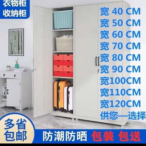 钢制阳台柜飘窗柜防潮储物柜卧室收纳更衣柜大容量单双杂物柜工厂