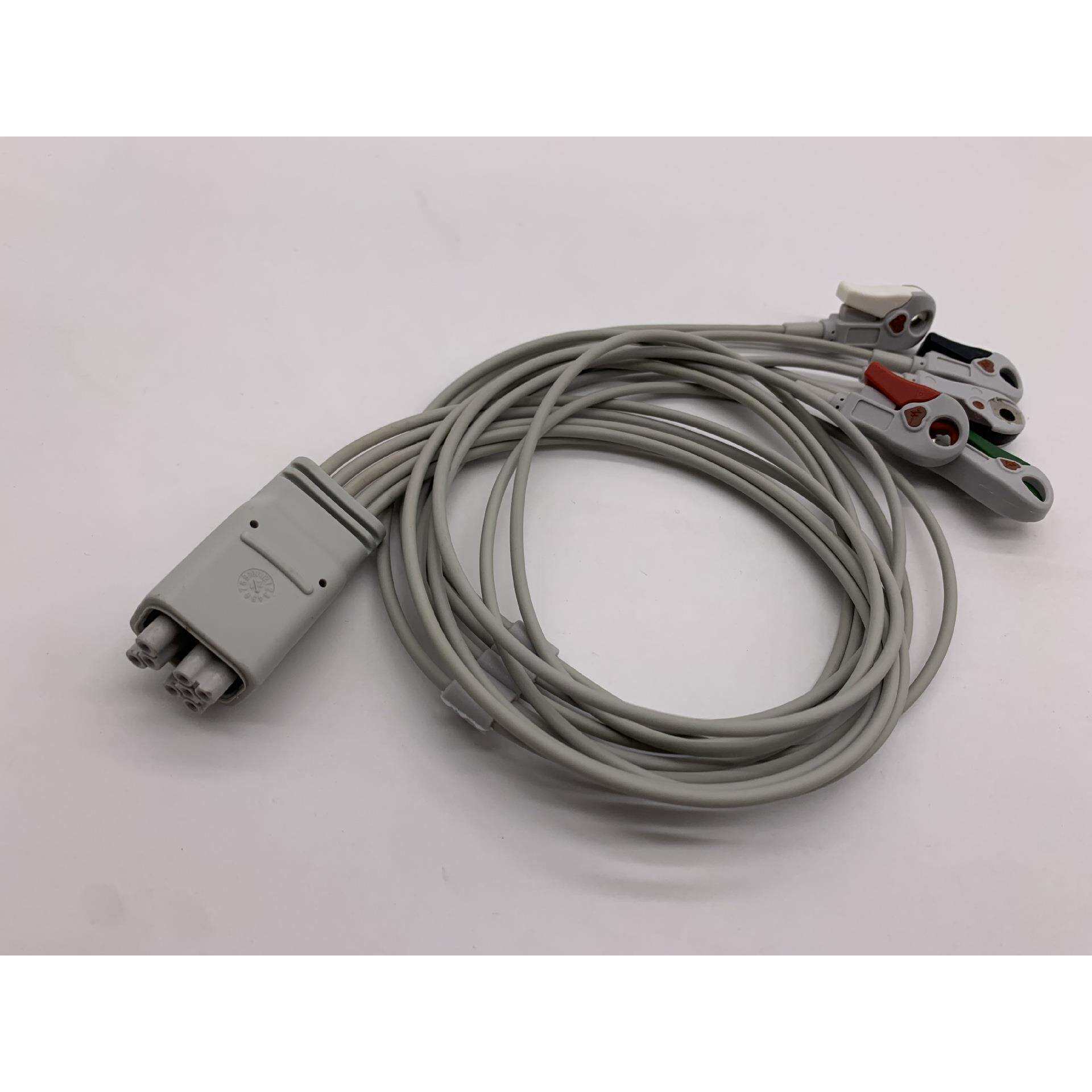 兼容GE心电监护仪配件五导夹式导联线动态导联线八孔