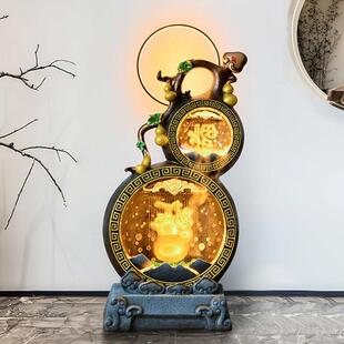 五福临门葫芦摆件新中式假山流水喷泉客厅办公室玄关阳台庭院摆件