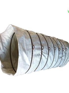 带吊环式伸缩袋 扁片式绿色帆布伸缩带 φ320X2500散装机伸缩筒