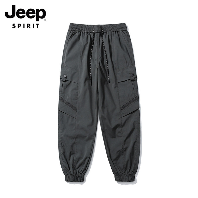 JEEP SPIRIT美式户外迷彩冲锋工装裤男款秋季束脚直筒宽松休闲裤