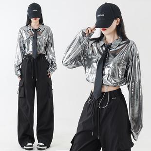 爵士跳舞蹈jazz打歌服ds辣妹女团表演出服kpop万圣节穿搭套装裙秋