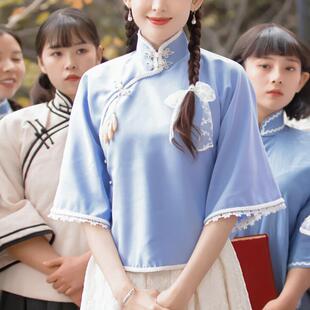 青年装民国风女装五四民国学生装时期演讲复古朗诵班服合唱演出服