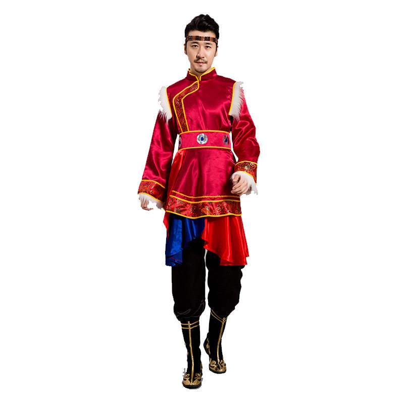2026新款蒙古服装男蒙古族成人现代藏族演出服舞蹈少数民族男士衣