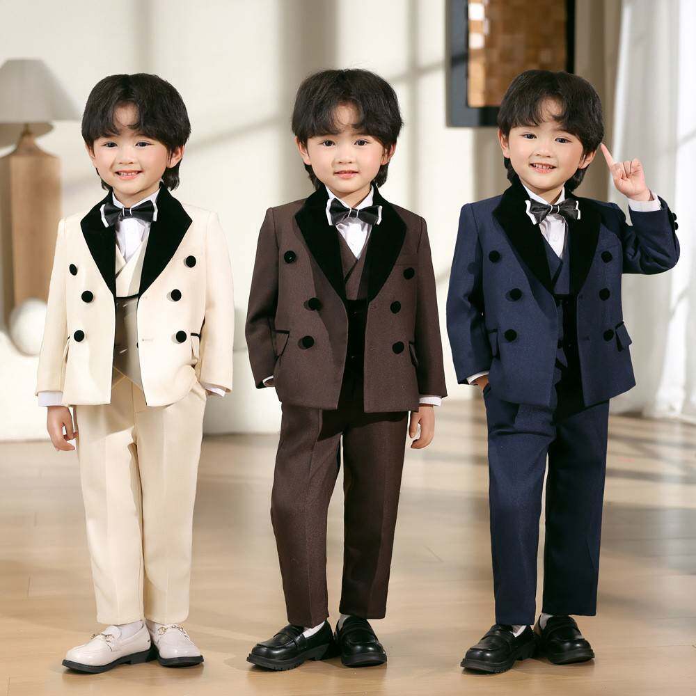 2026新款男童西装礼服英伦花童演出服儿童钢琴主持比赛西服套装周