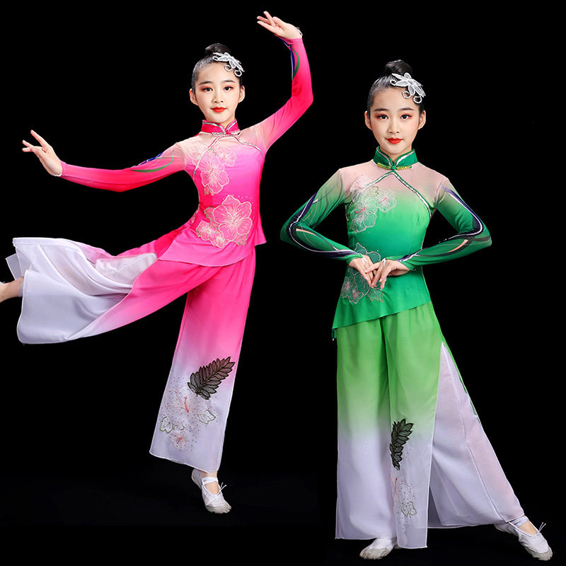 2026新款儿童古典舞蹈演出服女飘逸扇子舞中国风江南伞舞艺考手绢